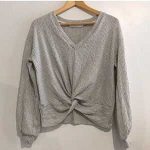 Grey Lush V neck Sweater